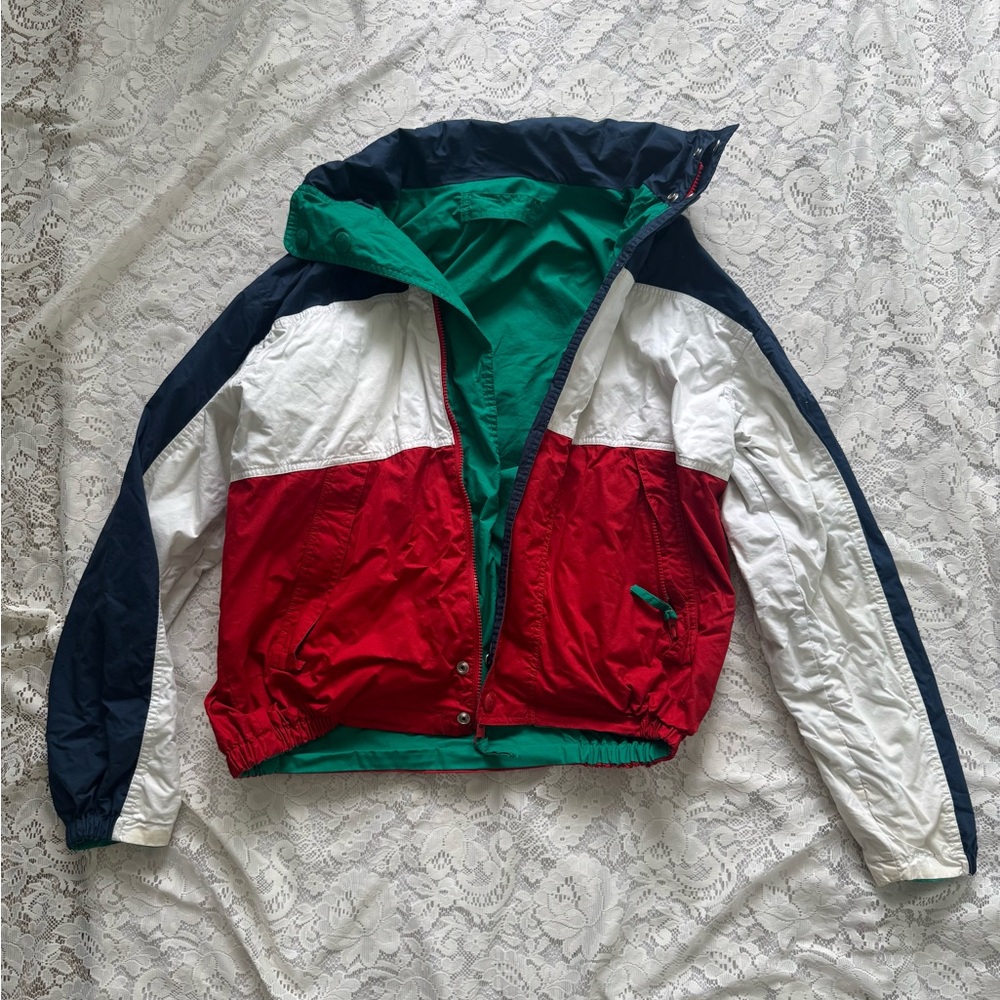 Vtg 80s 90s TRUE BREED Reversible Windbreaker Jacket Color-Block Jacket